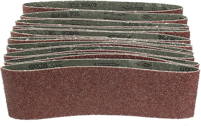 10 Pack 4 x 24 inch Sanding Belts 36 Grit Sanding Paper, Aluminum Oxide Abrasive Sander Belts for Metal Grinding Woodworking