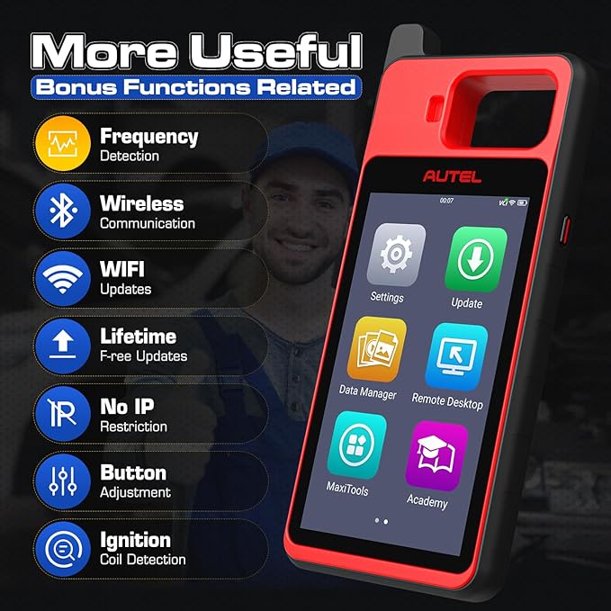 2025 Autel MaxiIM KM100 (X) Scanner, Same as KM100 KM100E, Lifetime Free Updates, Lite of IM508 IM508S IM608, 700+ Models Coverage, 60s Gen, Built-in APB112 ($239), 2GB & 64GB 9.0 OS, Auto VIN/Scan