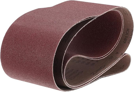 uxcell 2pcs 6" x 89" Sanding Belts 80 Grits Aluminum Oxide Abrasive Belt Sander Paper Sanding Papers for Metal Wood Grinding Polishing, Reddish Brown