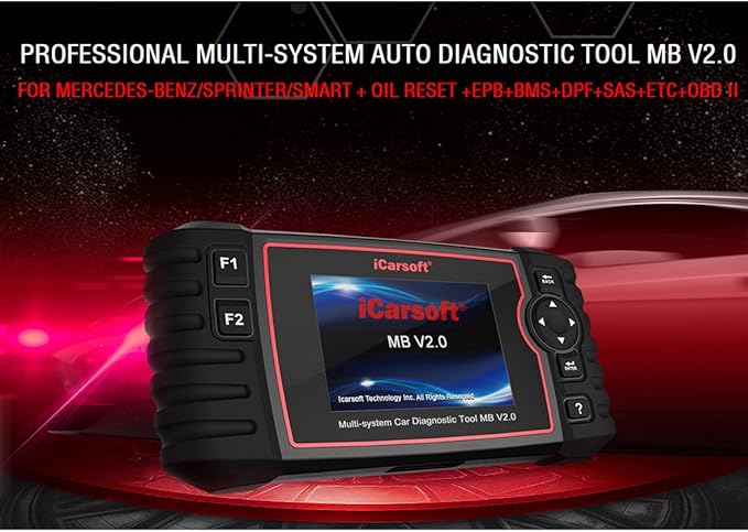 Diagnostic Scanner iCarsoft MB V2.0 Compatible for Mercedes-Benz/Sprinter/Smart, ABS SRS Oil BLD INJ