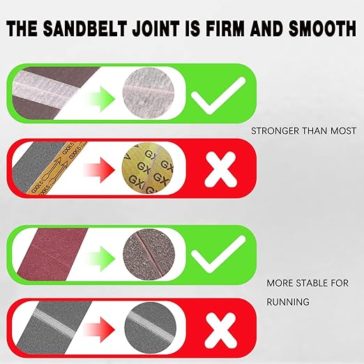 3 x 21 Inch Sanding Belts 120 Grits - 12 Pack Aluminum Oxide Sander Belts for Belt Sander Best for Sanding Wood,Metal and Paint