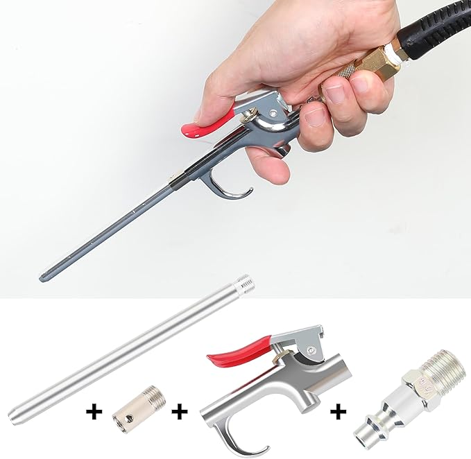 WYNNsky Air blow Gun Kit, 2PCS Air Flow Extensions, 4PCS Nozzle Tip, 13PCS Air Compressor Accessories Kit