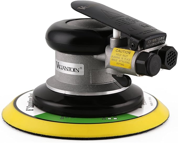 Professional Air Random Orbital Palm Sander 6-inch Heavy Duty Dual Action Pneumatic Sander with 1PC Plate