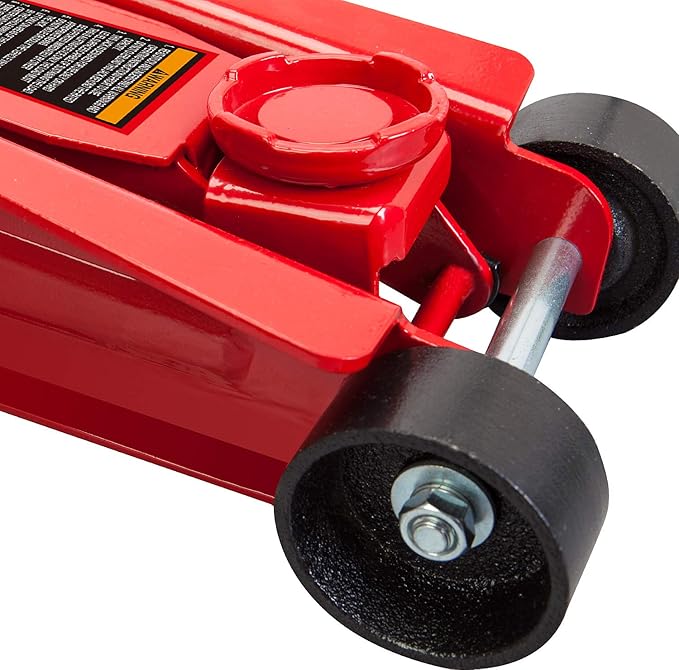 BIG RED TAM825051 Torin Hydraulic Low Profile Trolley Service/Floor Jack with Single Piston Quick Lift Pump, 2.5 Ton (5,000 lb) Capacity, Red
