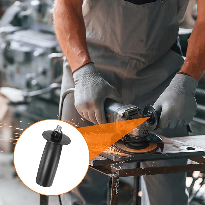 HARFINGTON 2pcs Angle Grinder Side Handle 10mm Thread 111mm Length Plastic Angle Grinder Handle Replacement Auxiliary Sander Handle Tool
