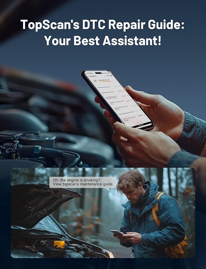 TOPDON TopScan Lite OBD2 Scanner Bluetooth, Bi-Directional Scanner Wireless All System Diagnostic Tool for iOS & Android, FCA AutoAuth, 8+ Hot Reset, Repair Guides, Car Code Reader, Performance Test