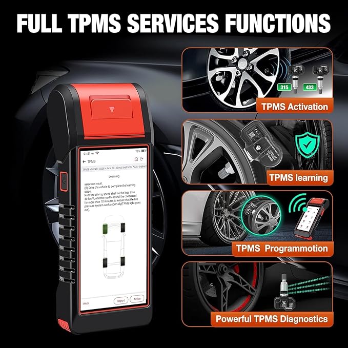 KINGBOLEN K6 PRO All Systems Bidirectional OBD2 Scanner Diagnostic Tool,Tire Pressure Programming,Battery Testing,Built-in Printer,26+ Reset,ECU Coding,FCA AutoAuth, CANFD/DoIP,2-Year Gratis Update