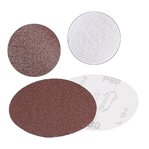 uxcell 50Pcs 4 Inch Hook and Loop Sanding Disc 80 Grits Flocking Sandpaper for Random Orbit Sander Brown