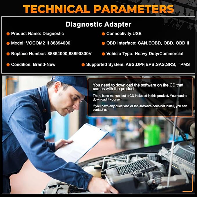 Diagnostic Tool V2.8. 150 for VOE VOCOM2 88894000 88890300V Vocom Tech Tool Diagnostic KIT,Truck excavators Buses Yacht Diagnose with 2.8 Software SSD 88894000 88890300V
