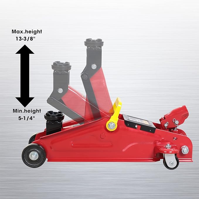 BIG RED Hydraulic Trolley Service Lift Jack/Portable Floor Jack with Special Slow Release and Blow Mold Carrying Storage Case : 2 Ton (4,000 lb) Capacity, Red,T82012GS