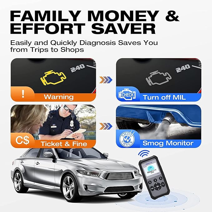 Autel OBD2 Scanner Diagnostic Code Reader ML629 - ABS/SRS/Engine/Transmission MaxiLink 629 Car Diagnostic Tool DTC Lookup AutoVIN Mechanic Car OBDii for Vehicle Engine/Transmission/AirBag/Brake System