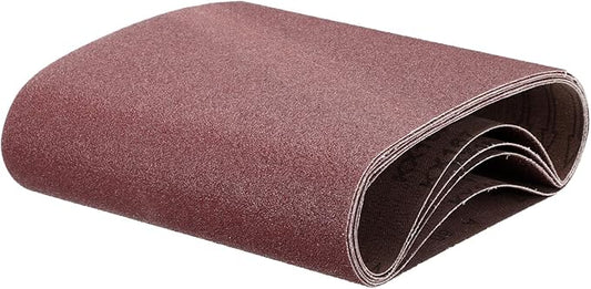 uxcell 5pcs 8" x 19" Sanding Belts 80 Grits Aluminum Oxide Abrasive Belt Sander Paper Sanding Papers for Metal Wood Grinding Polishing, Reddish Brown