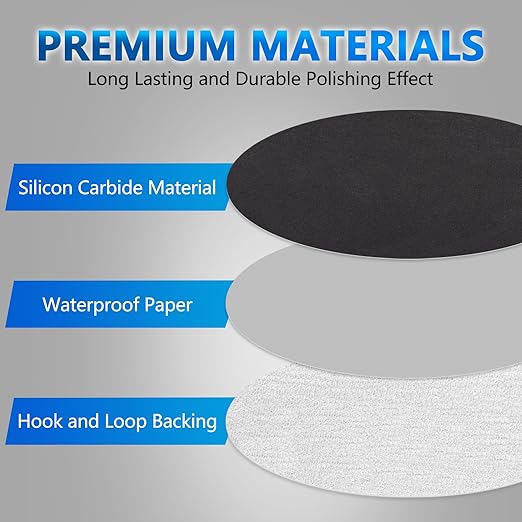 320 Grit 5 Inch Sanding Discs, VIBRATITE 70 Pieces Hook and Loop Wet Dry Sandpaper Round Sand Paper Pads for Orbital Sander Grinding Polishing Finishing
