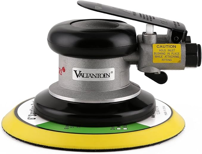 Professional Air Random Orbital Palm Sander 6-inch Heavy Duty Dual Action Pneumatic Sander with 1PC Plate