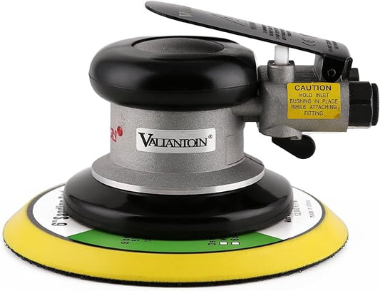 Professional Air Random Orbital Palm Sander 6-inch Heavy Duty Dual Action Pneumatic Sander with 1PC Plate