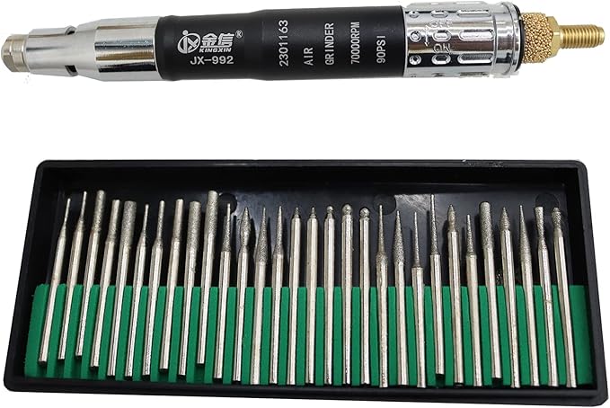 Engraving Polishing Pen Sander Air Grinder Kit Pneumatic Tool Engraving Pencil for Grinding,Carving,Rust(70000PRM 90psi)