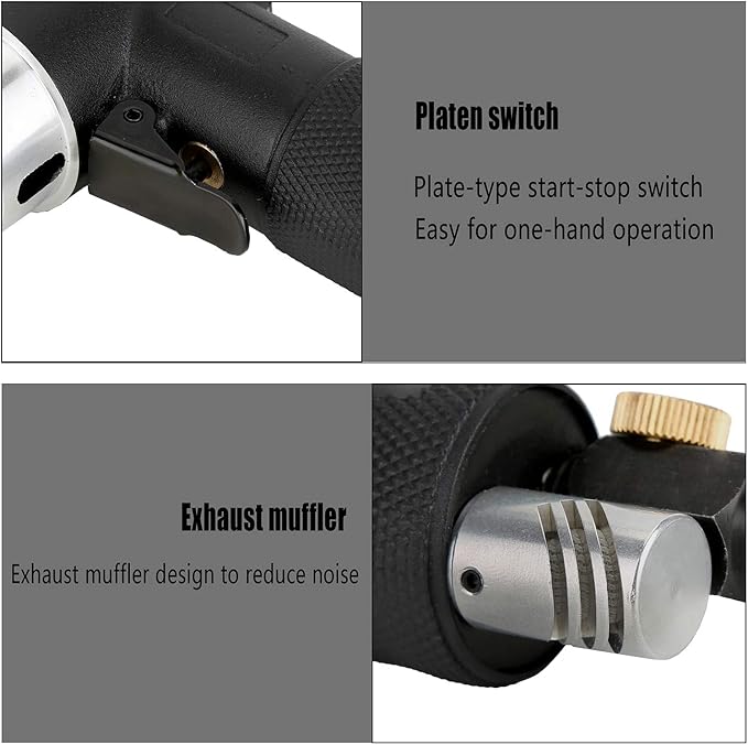 Valianto 2" 3" Mini Air Sander, Pneumatic Sander Random Orbital Eccentric Dual Action Polisher with M6 Thread Plate (2" and 3"),- Adjustable Airflow Valve - US Connector