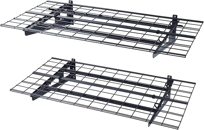 VEVOR 2 x 4 ft Garage Shelving Wall Mounted, 2 Pack Heavy Duty Garage Wall Shelves 500lbs Capacity, Garage Storage Rack Floating Shelves for Shop, Shed, Garage Storage