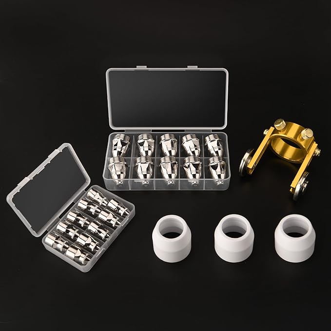 P-80 Plasma Cutter Torch Consumables, 24Pcs 1.5mm Cutting Torch Nozzle Tips Electrode Kits, For BTC800DP Plasma Cutter