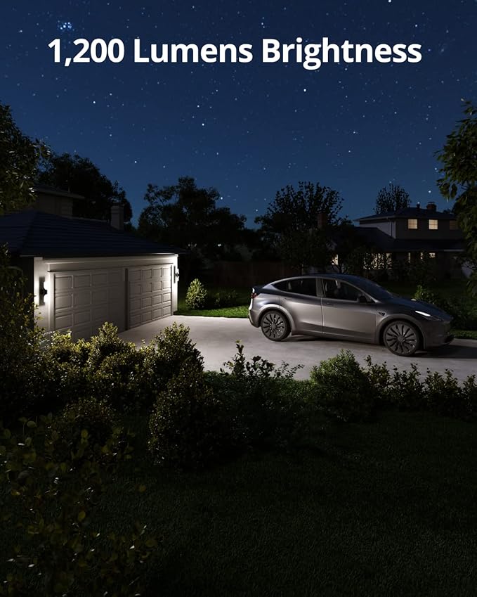 eufy Security S100 Wired Wall Light Cam (2-Pack), Security Camera Outdoor, 2K Camera with 1200 Lumen Light, Color Night Vision, Motion Activated Light, AI Smart Detection, IP65 Waterproof