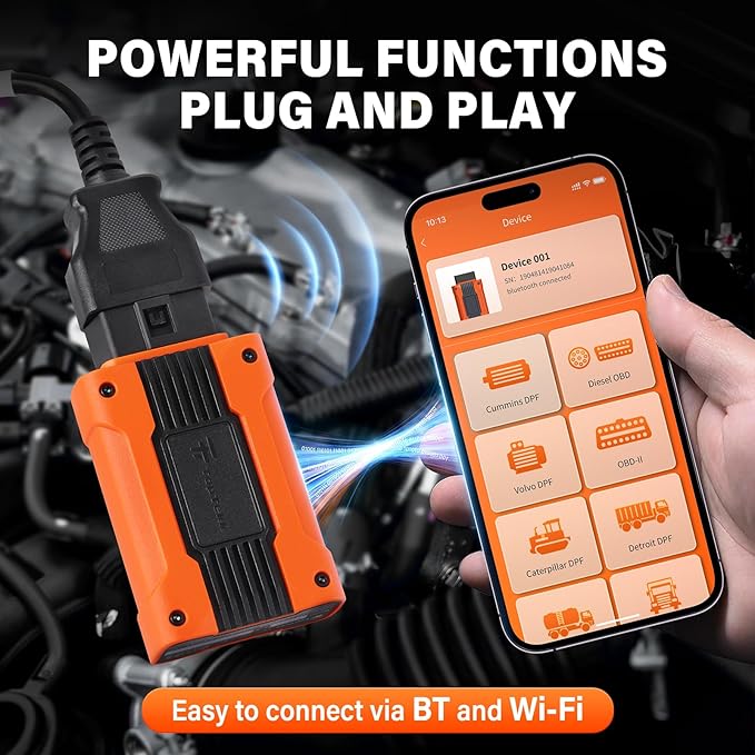 DPF Regeneration Scanner for Truckers, Emergency Reset Device, Diesel Diagnostic Scan Tool, Compatible with Mack Engines, Perform On-The-Road DPF Regen, Includes Lifelong Updates