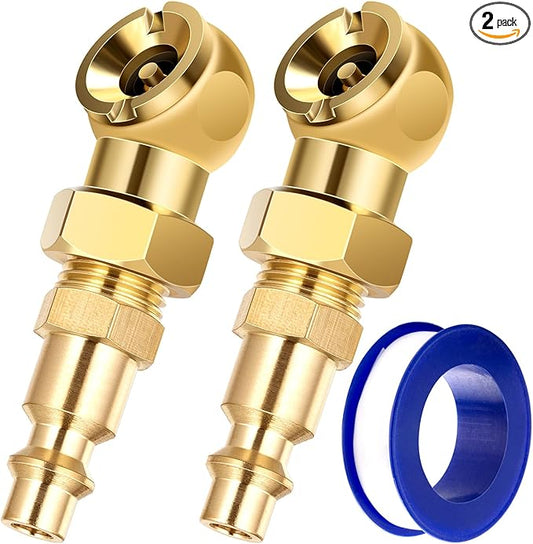 2-Packs Portable Air Chucks, Solid Metal Closed Ball Air Chuck with 1/4" NPT Standard Quick Plug, Tire Inflator Gauge Nozzle for Air Compressor Accessories