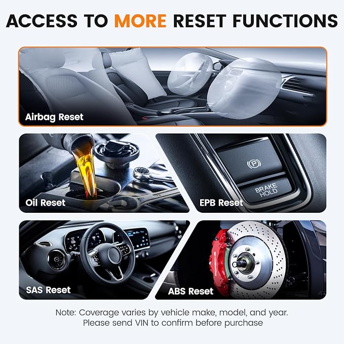 ANCEL AD610 PRO ABS SRS OBD2 Scanner with ABS Bleeding, Airbag Light Reset, SAS/Oil/EPB Reset, ABS Bidirectional Active Test, AutoVIN, Lifetime Free Updates