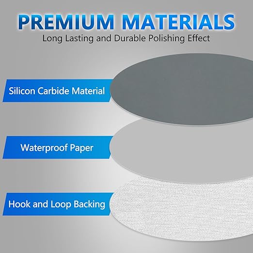 2000 Grit 5 Inch Sanding Discs, VIBRATITE 70 Pieces Hook and Loop Wet Dry Sandpaper Round Sand Paper Pads for Orbital Sander Grinding Polishing Finishing