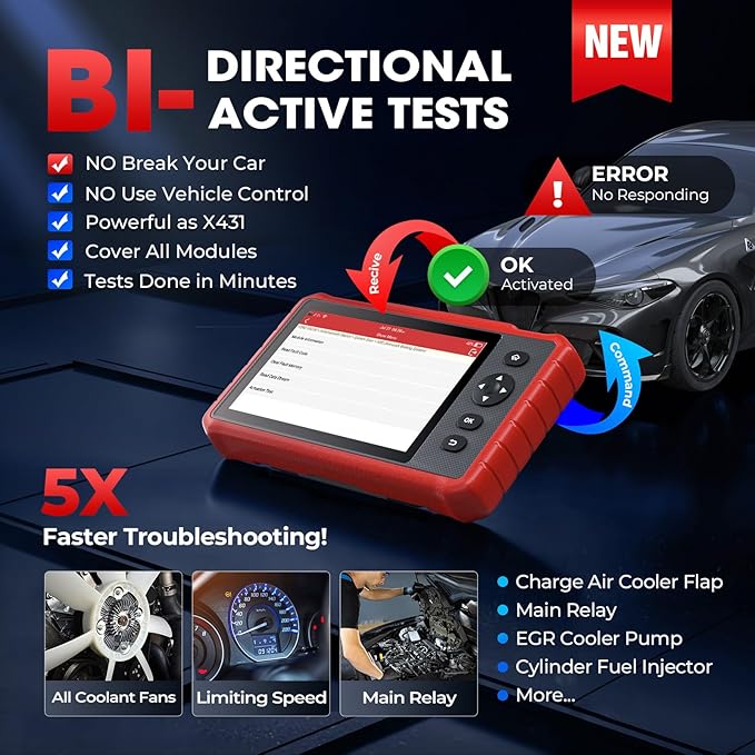 LAUNCH CRP919X Lite Bidirectional Scan Tool, 2025 New FCA SGW AutoAuth, 32 Reset Services, All System Diagnostic Scanner, Injector Coding, Auto VIN OBD2 Scanner Diagnostic Tool with 2-Year Updates