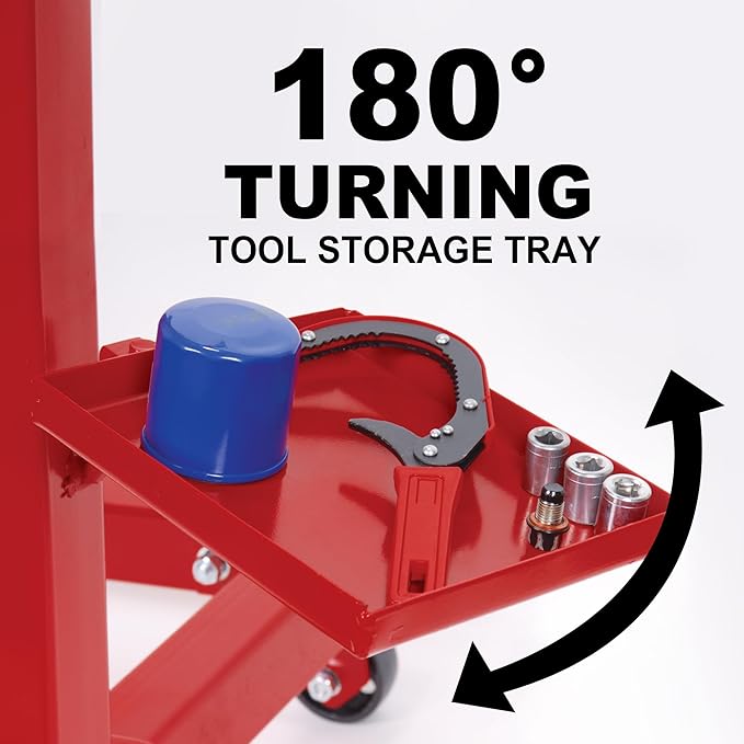 BIG RED TAM25671-1 Torin Engine Stand: Rotating Engine Motor Stand with 360 Degree Mounting Head, Extra Tool Storage Tray, 4-Casters and 4 Adjustable Arms, 5/8 Ton (1,250 lbs) Capacity - Red