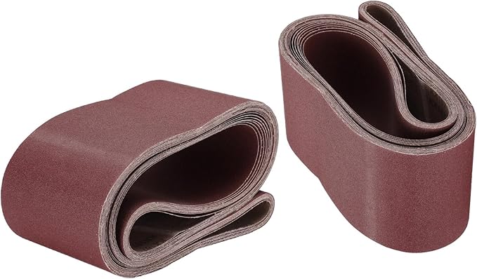 uxcell 10pcs 6" x 89" Sanding Belts 100 Grits Aluminum Oxide Abrasive Belt Sander Paper Sanding Papers for Metal Wood Grinding Polishing, Reddish Brown