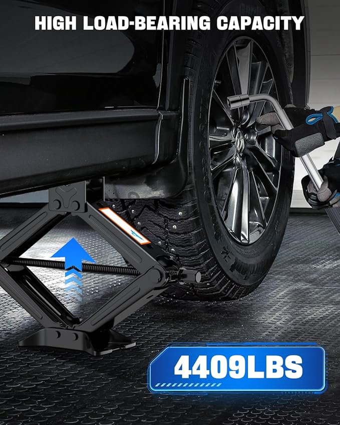 Car Jack Kit Scissor Lift Jack for Car 2 Ton (4409 lbs) Universal Jack Emergency Kit with Lug Wrench Tire Changing Kit for Car SUV