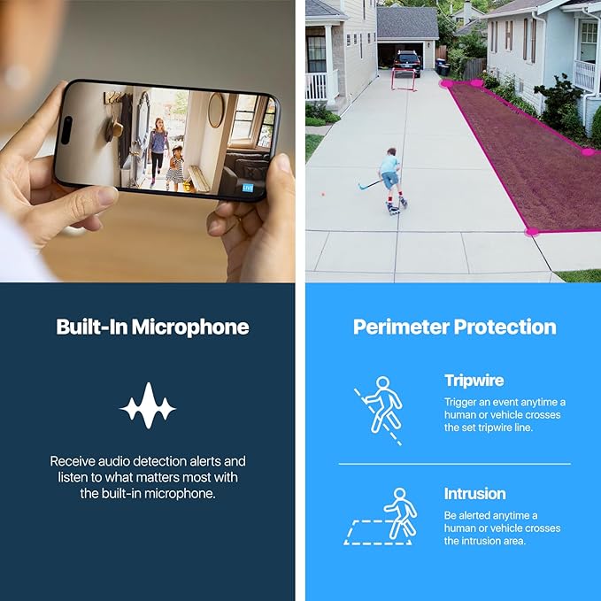 Amcrest 2-Pack 5MP UltraHD Outdoor Security IP Turret PoE Camera with Mic/Audio, 5-Megapixel, 98ft NightVision, 132° FOV, IP67 Weatherproof, MicroSD Recording (256GB), 2PACK-IP5M-T1179EW-AI-V3 White