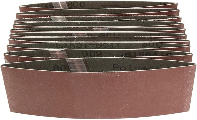 10 Pack 3 x 18 inch Sanding Belts 800 Grit Sanding Paper, Aluminum Oxide Abrasive Sander Belts for Metal Grinding Woodworking
