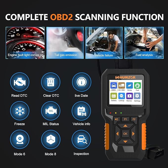 Heavy Duty Truck Scanner, NC601 Full System Diesel Diagnostic Scan Tool for Cummings, Detroit, Freighter, International, Paccar Check Truck Engine and Car 2 in 1 Code Reader/OBD2 Scanner