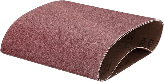 uxcell 2pcs 8" x 19" Sanding Belts 60 Grits Aluminum Oxide Abrasive Belt Sander Paper Sanding Papers for Metal Wood Grinding Polishing, Reddish Brown