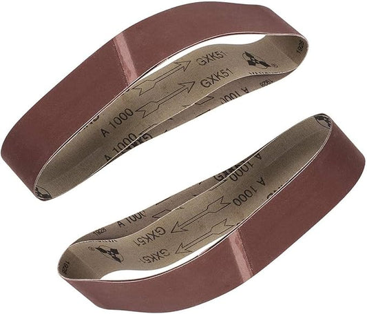 4 Pack 2 x 27 inch Sanding Belts 1000 Grit Sanding Paper, Aluminum Oxide Abrasive Sander Belts for Metal Grinding Woodworking
