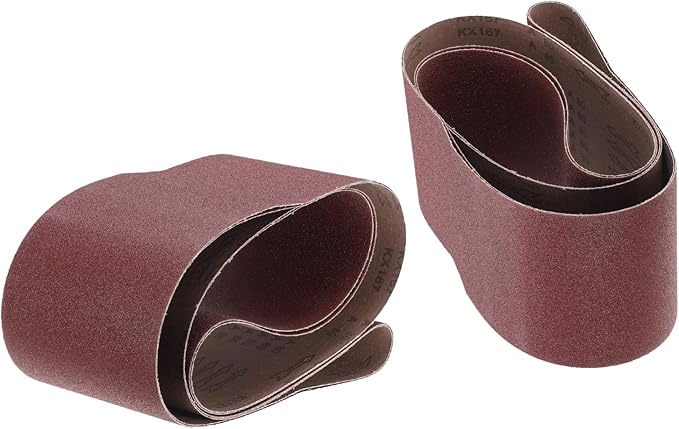 uxcell 2pcs 6" x 89" Sanding Belts 80 Grits Aluminum Oxide Abrasive Belt Sander Paper Sanding Papers for Metal Wood Grinding Polishing, Reddish Brown