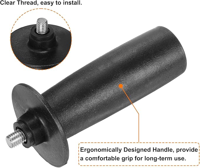 HARFINGTON 2pcs Angle Grinder Side Handle 8mm Thread 111mm Length Plastic Angle Grinder Handle Replacement Auxiliary Sander Handle Tool