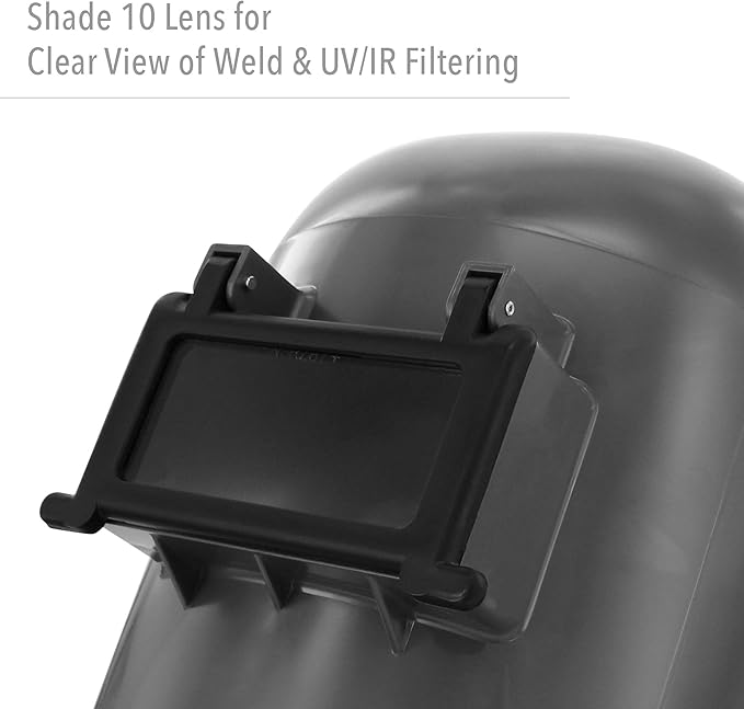 Fibre-Metal by Honeywell Tigerhood Classic Thermoplastic Welding Helmet with Speedy Loop Hard Hat Mount, Gray (5906GY) Medium