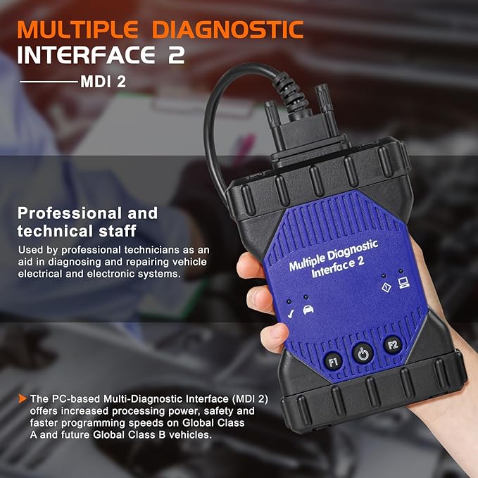 EL-52100-AM MDI2 Multiple Diagnostic Interface Scanner,EL-52100-AM Multiple Diagnostic Interface 2 Kit WiFi Version with OBD2 USB Version 2.0 for DLC Cable Plug，NOT Compatible Windows 10.