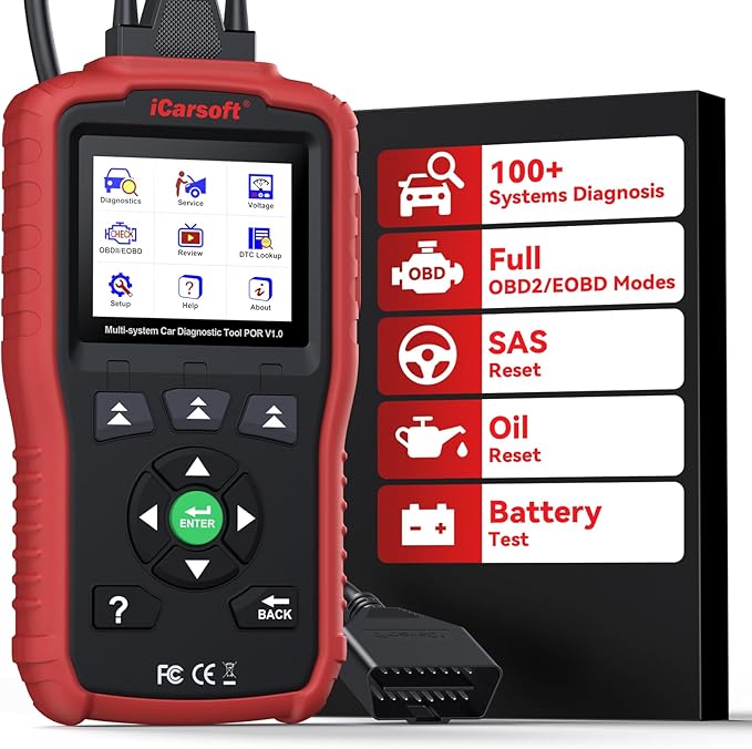 iCarsoft LR V1.0 for Land Rover/Jaguar OBD2 Scanner, All System Diagnostic Scan Tool Oil/SAS Reset Battery Test CAN Car Code Reader, ECU Coding, DTC Lookup, 118 Live Data, VIN, Freeze Frame