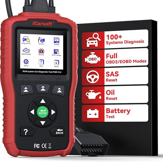 iCarsoft LR V1.0 for Land Rover/Jaguar OBD2 Scanner, All System Diagnostic Scan Tool Oil/SAS Reset Battery Test CAN Car Code Reader, ECU Coding, DTC Lookup, 118 Live Data, VIN, Freeze Frame