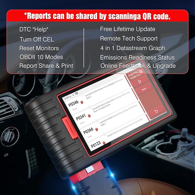 Thinkcar OBD2 Scanner Wireless, Thinkscan Max2 Lifetime Free Upgrade Diagnostic Scan Tool with CAN-FD Protocol, All System Diagnosis & 28+ Resets, ABS Bleed/IMMO/SAS/TPMS/Auto VIN, FCA Autoauth
