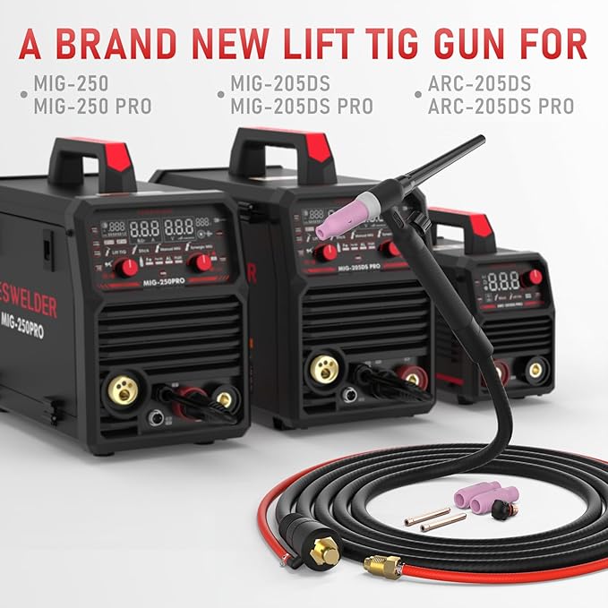 YESWELDER TIG Welding Torch WP-17V 13ft 150Amp Air Cooled Lift TIG Torch for YESWELDER MIG-205DS/MIG-250PRO Black Version MIG Welder/ARC-205DS Stick Welder
