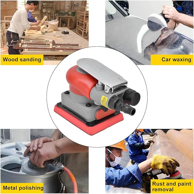Pneumatic Sander Pneumatic Sander Alloy Steel Air Sanding Machine Sandpaper Machines For Wood 75X100Mm Pneumatic Sander