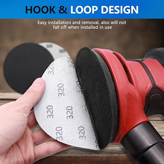 320 Grit 5 Inch Sanding Discs, VIBRATITE 70 Pieces Hook and Loop Wet Dry Sandpaper Round Sand Paper Pads for Orbital Sander Grinding Polishing Finishing