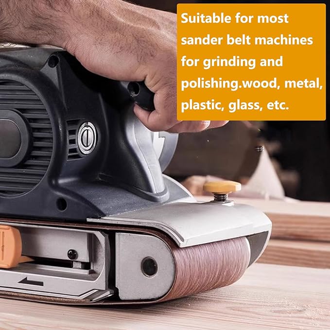 10 Pack 4 x 24 inch Sanding Belts 120 Grit Sanding Paper, Aluminum Oxide Abrasive Sander Belts for Metal Grinding Woodworking