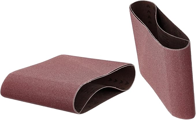 uxcell 5pcs 8" x 19" Sanding Belts 80 Grits Aluminum Oxide Abrasive Belt Sander Paper Sanding Papers for Metal Wood Grinding Polishing, Reddish Brown