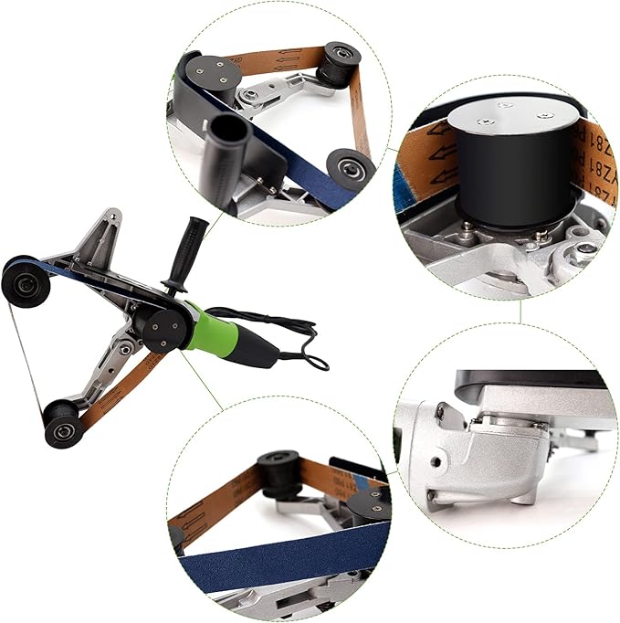 VICSES 110V 800W Pipe Tube Polisher Stainless Round Sander 360° Rotation and 6 Speeds Adjustable with Alumina Oxide Sanding Grinding and Polishing